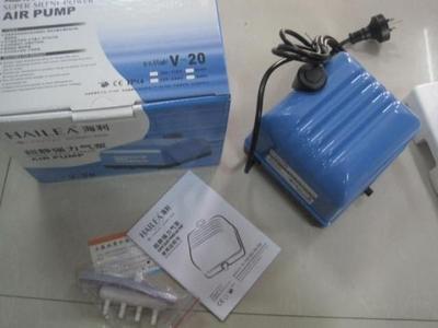 增氧泵供应商/生产供应海利V-20超静音充氧泵/增氧泵/池塘花园氧气-高要市南岸云盛水族过滤器材